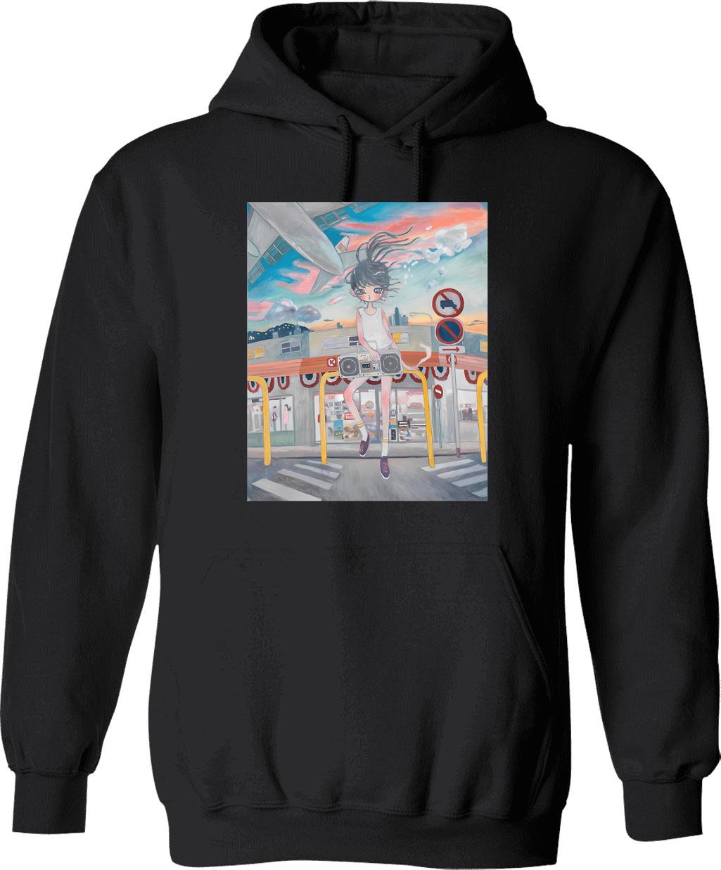 Girl Pick A Mood Hoodie - Retro Graphic Pullover Hoodie for Men & Women - Black