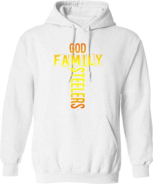 God Family Steeler Graphic Pullover Hoodie - White