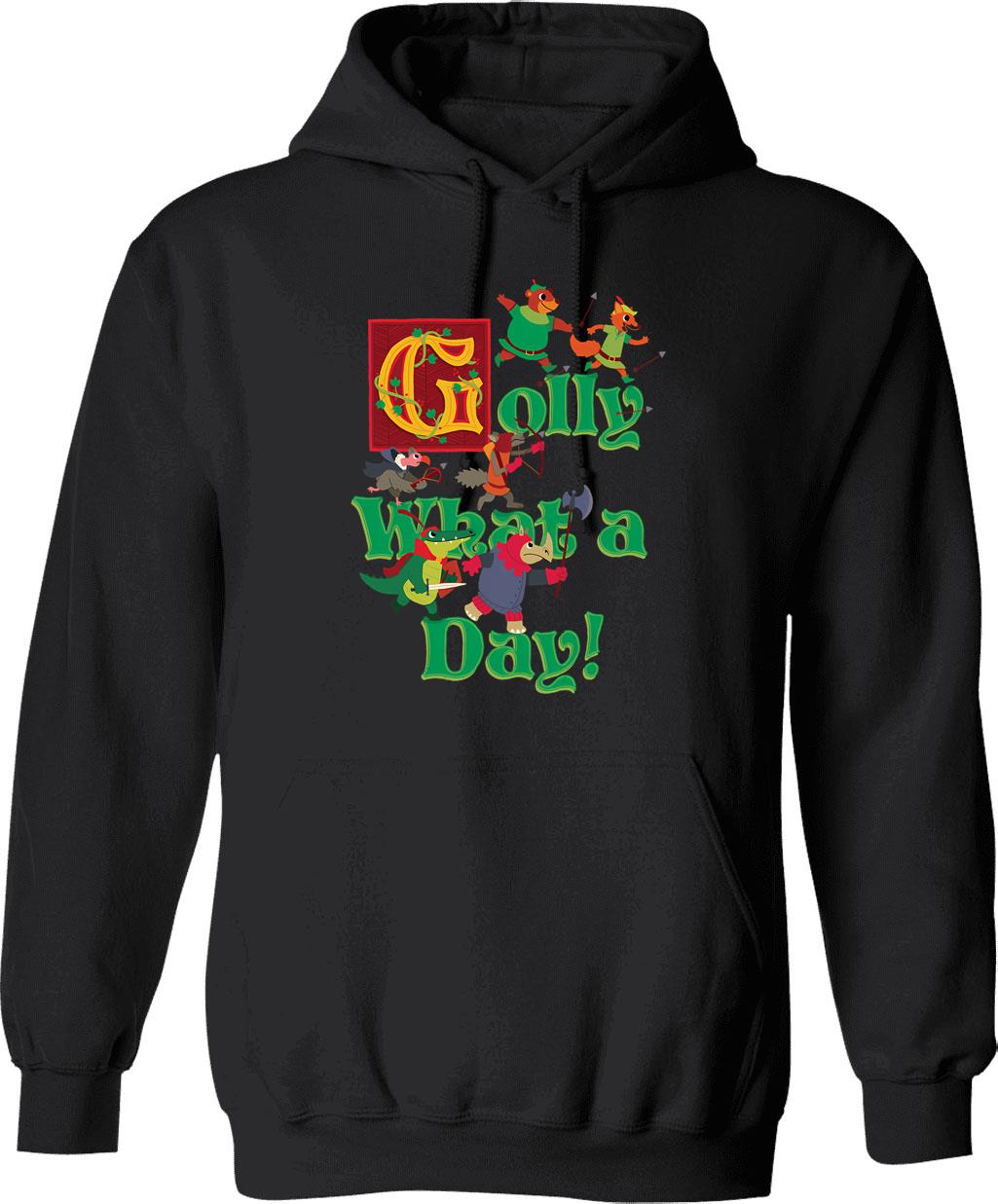 Golfing Astronaut Hoodie - Retro Graphic Pullover Hoodie for Men & Women - Black