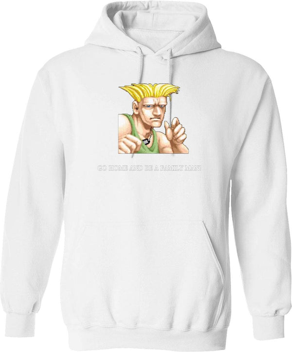 Guile Go Home and Be A Family Man Graphic Pullover Hoodie - White