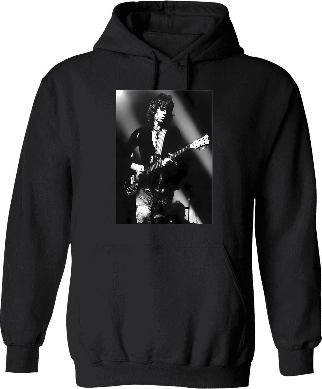 Guitar Monkey Man Hoodie - Retro Graphic Pullover Hoodie for Men & Women - Black