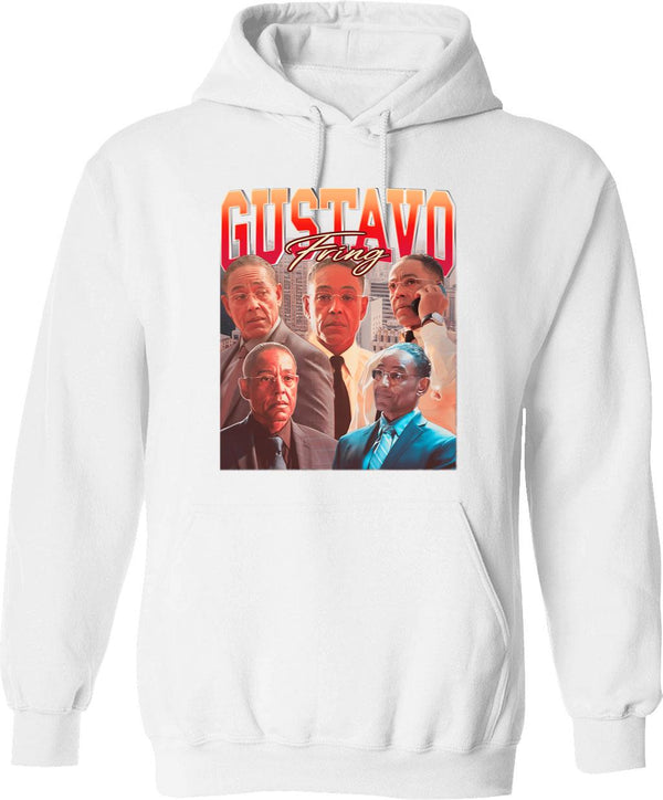 Gustavo Fring Vintage 90S Rap Style Gustavo Fring Bootleg Fan Graphic Pullover Hoodie - White