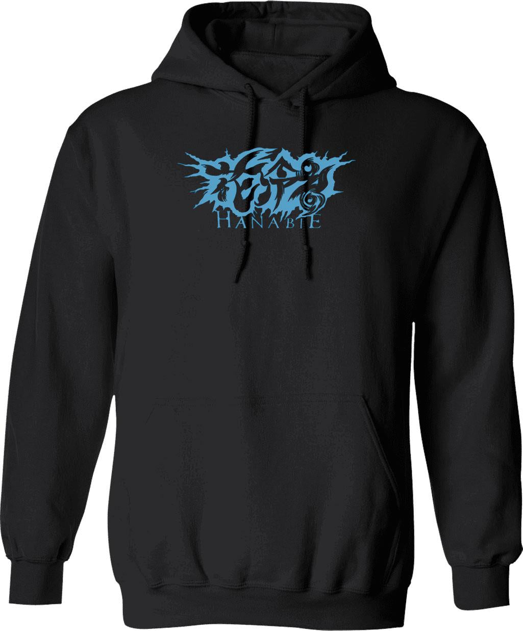 Hanabie Graphic Pullover Hoodie - Black