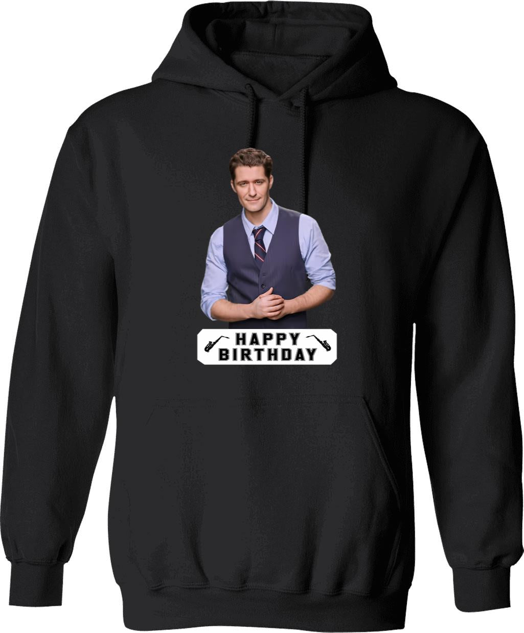 Happy Birthday Matthew Morrison Graphic Pullover Hoodie - Black