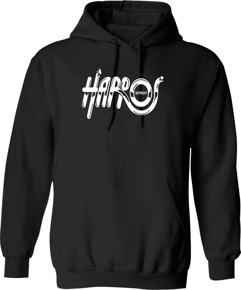 Harpos Detroit Logos Graphic Pullover Hoodie - Black