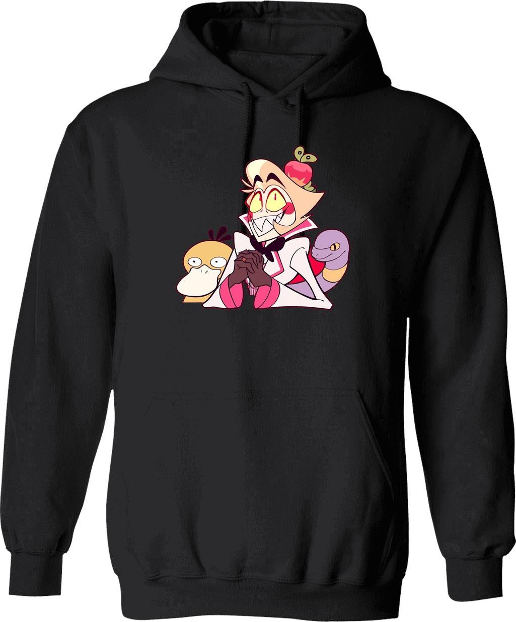 Hazbin Hotel Lucifer Morningstar Classic Graphic Pullover Hoodie - Black