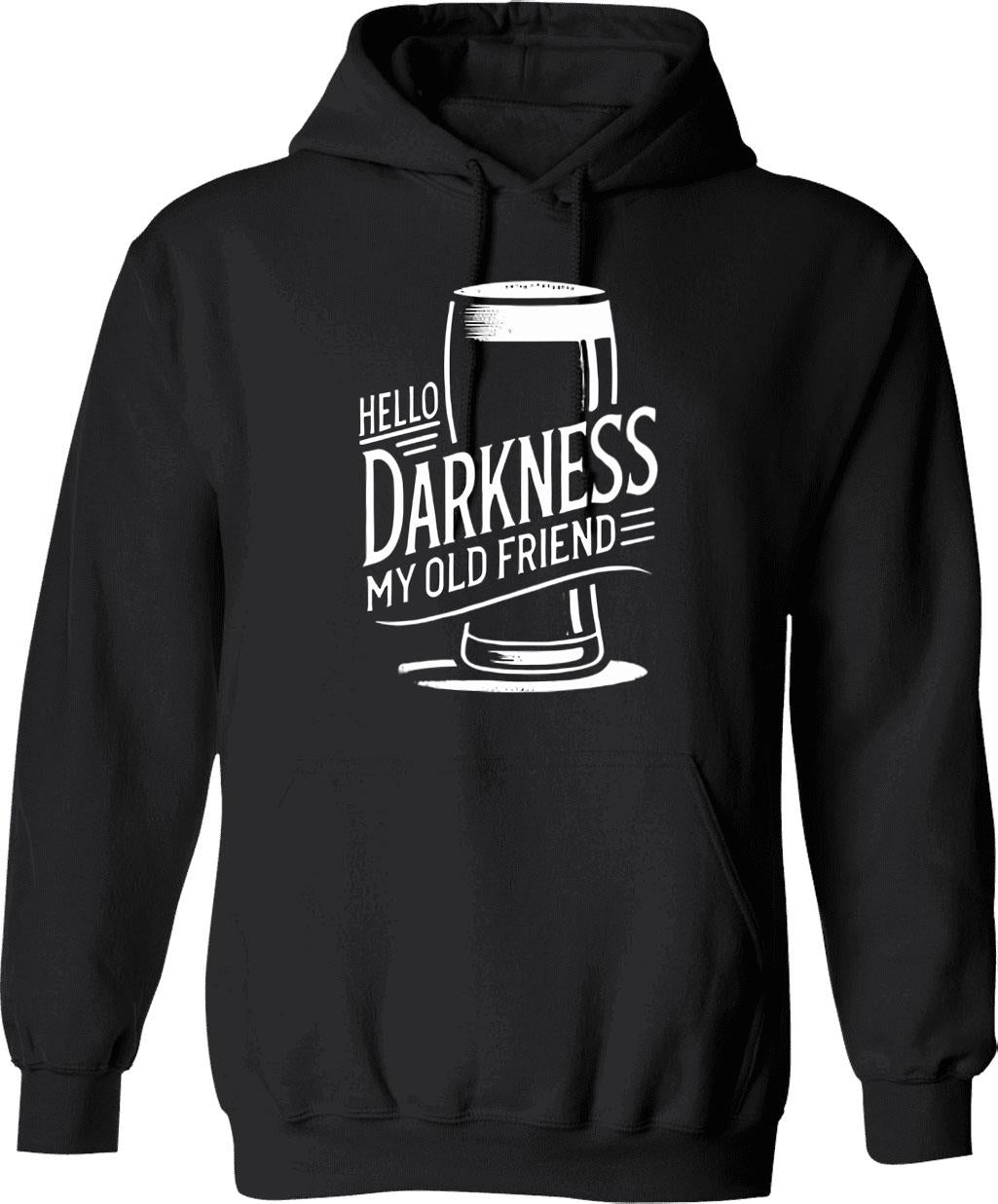 Hello Darkness Hoodie - Retro Graphic Pullover Hoodie for Men & Women - Black