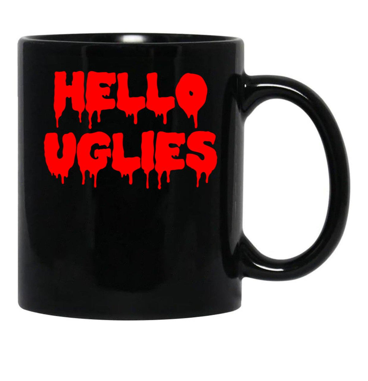Hello Uglies Black Coffee Mug, Gift Coffee Mug - Black