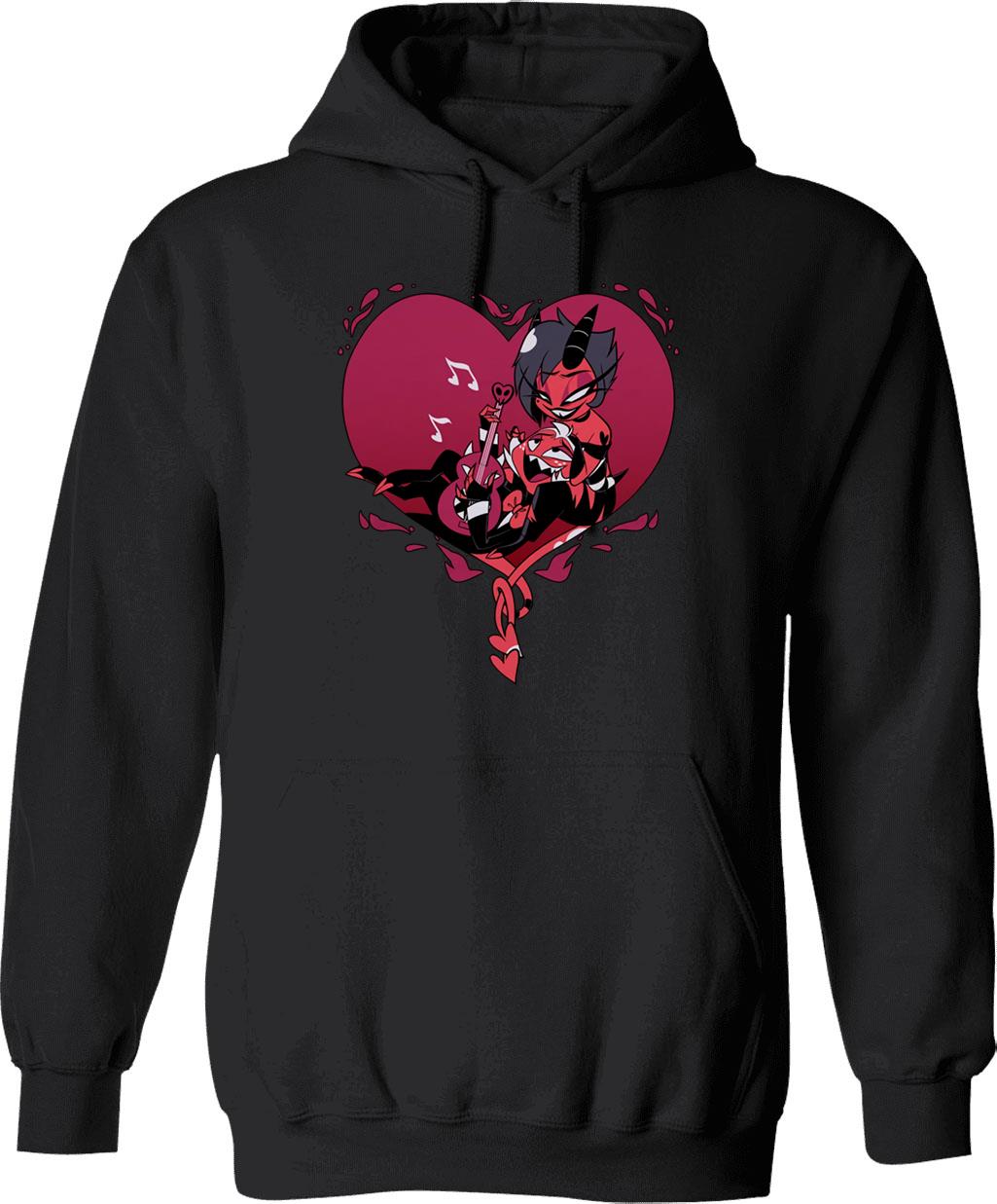 Helluva Boss Moxxie and Millie Classic Graphic Pullover Hoodie - Black