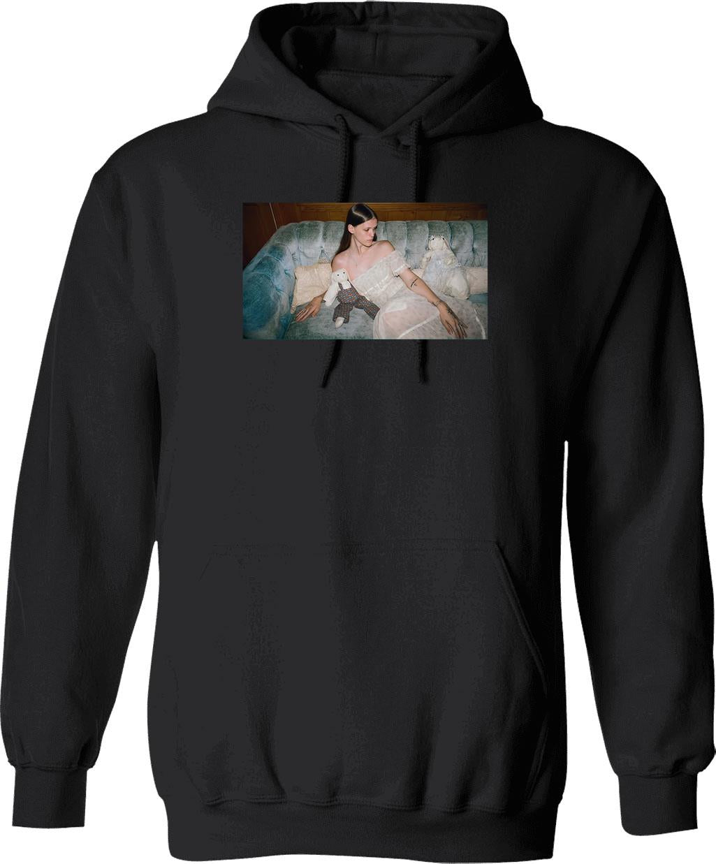 Here Lies Ethel Cain Merch Graphic Pullover Hoodie - Black