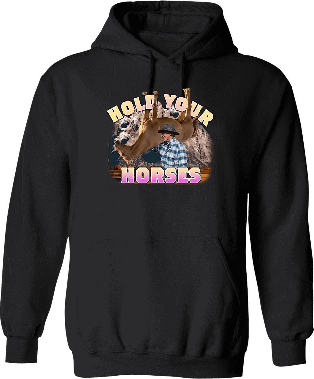 Hold That Thought Hoodie - Retro Graphic Pullover Hoodie for Men & Women - Black