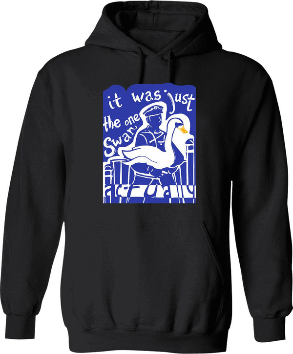 Hot Fuzz Swan Graphic Pullover Hoodie - Black