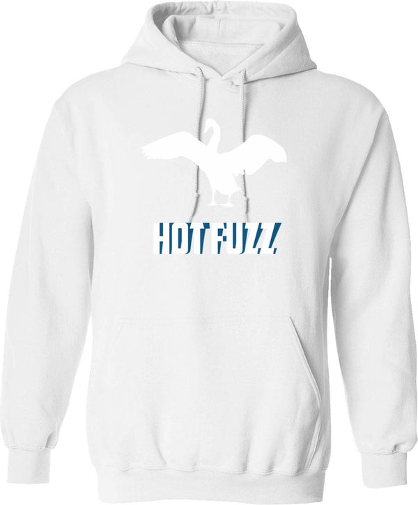 Hott Fuzz Minimal Graphic Pullover Hoodie - White