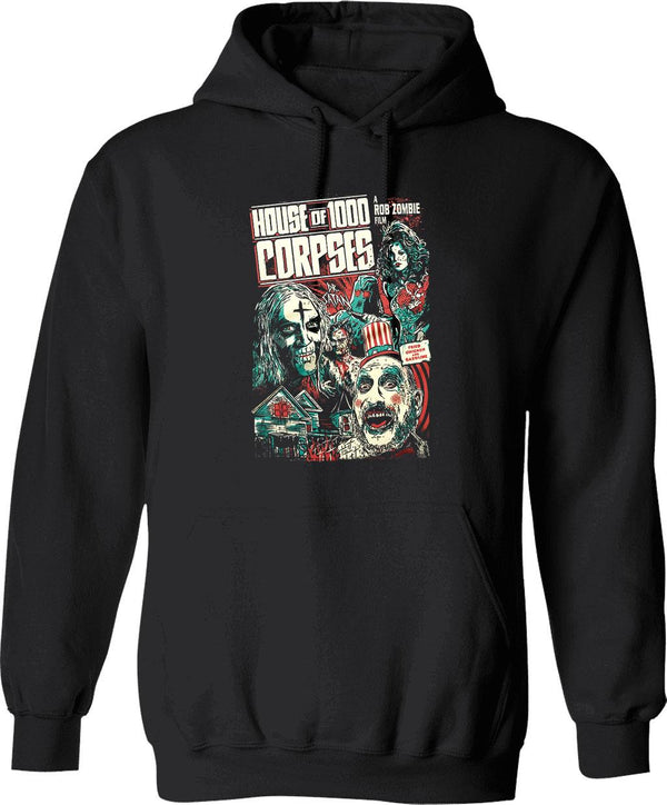 House of 1000 Corpses Fried Chicken and Gasoline Graphic Pullover Hoodie - Black