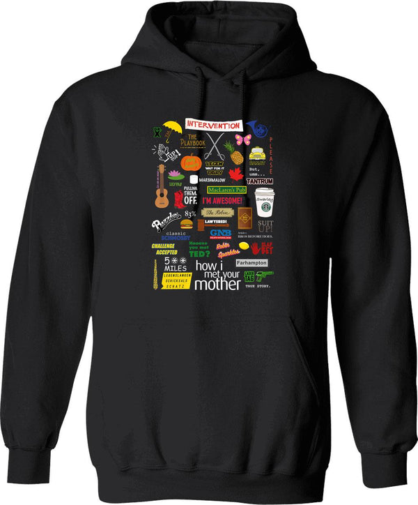 How I Met Your Mother Graphic Pullover Hoodie - Black