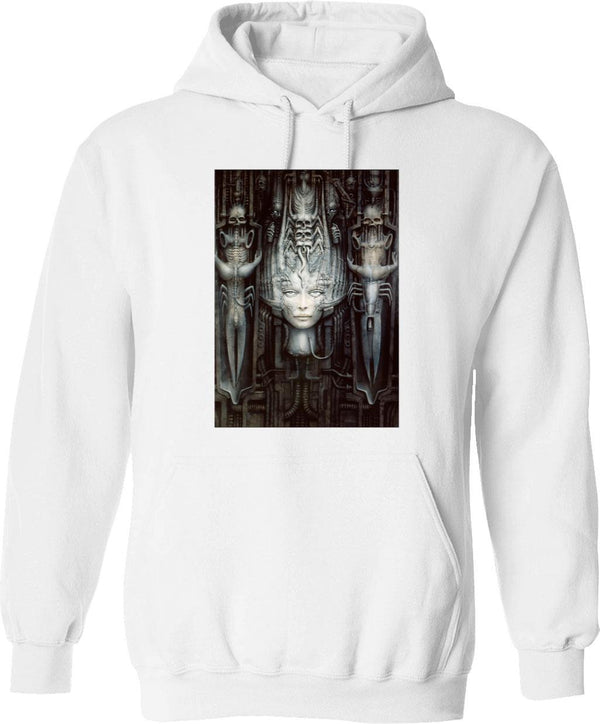 Hr Giger-Li-Painting Classic Graphic Pullover Hoodie - White