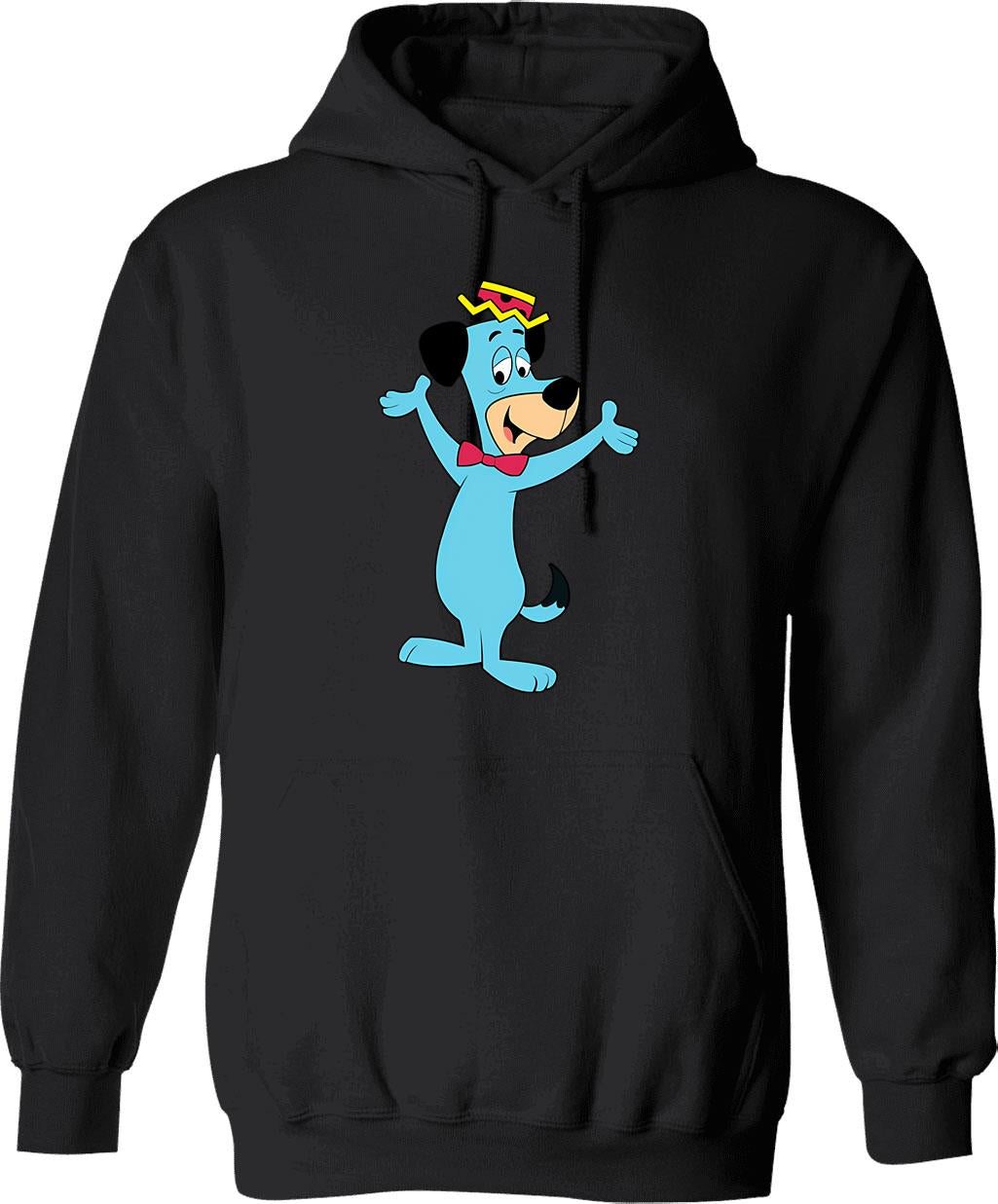Huckleberry Hound Hoodie - Retro Graphic Pullover Hoodie for Men & Women - Black
