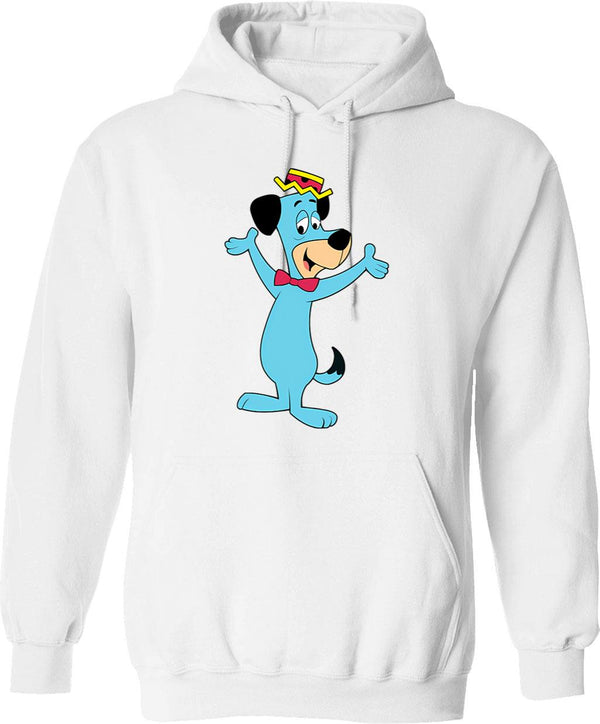 Huckleberry Hound Hoodie - Retro Graphic Pullover Hoodie for Men & Women - White