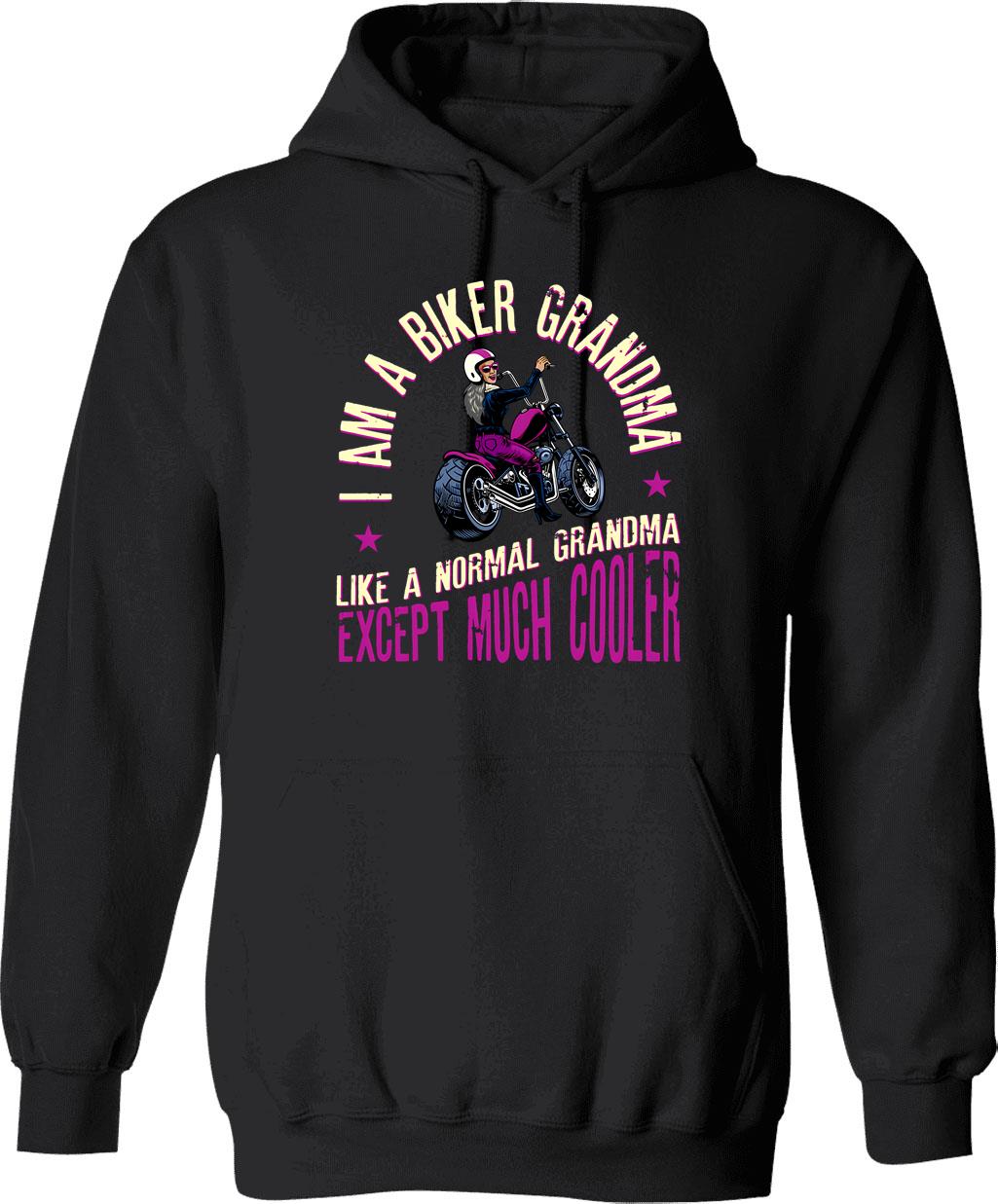 I Am A Biker Grandad Print Funny Gift For Cool Grandpas Hoodie - Black