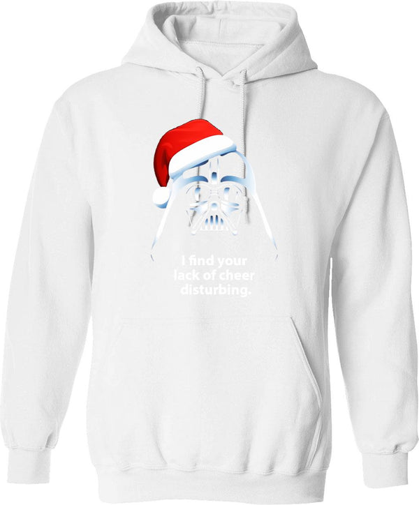 I Find Lack Of Cheer Disturbing Christmas Graphic Pullover Hoodie - White