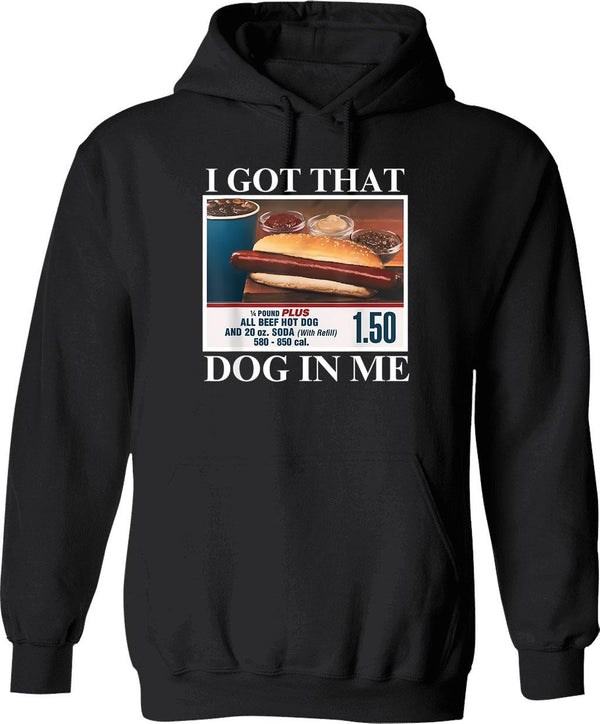 I Got That Dog In Me Funny Retro Vintage Sports Meme Hotdog Hoodie - Black
