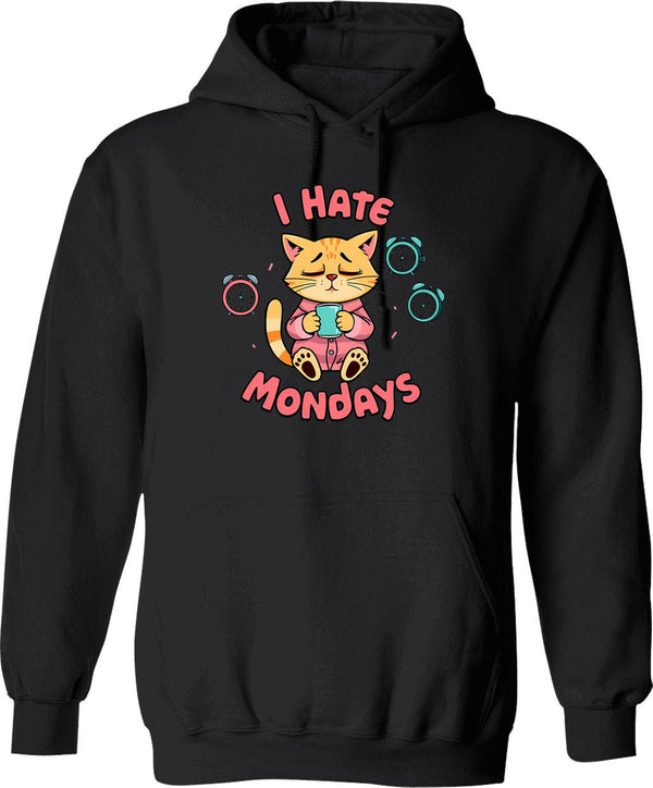 I Hate Lasagna Hoodie - Retro Graphic Pullover Hoodie for Men & Women - Black