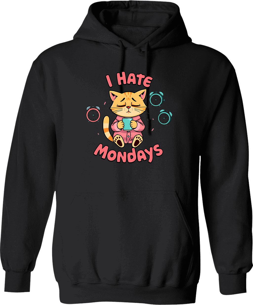 I Hate Lasagna Hoodie - Retro Graphic Pullover Hoodie for Men & Women - Black