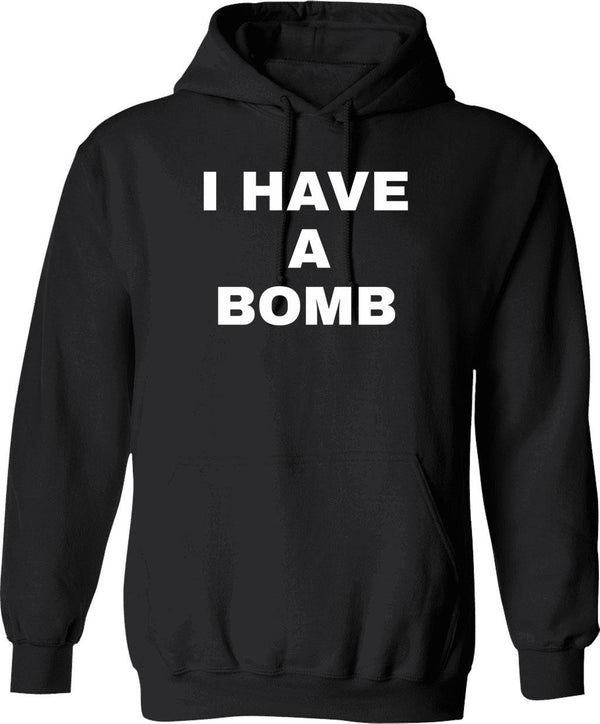 I Have A Bomb Graphic Pullover Hoodie - Black