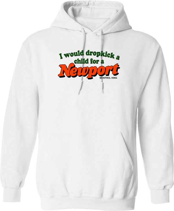 I Would Dropkick A Child for A Newport Graphic Pullover Hoodie - White