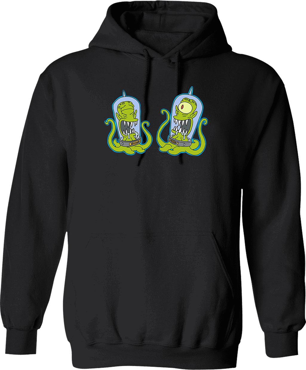 Kang and Kodos Graphic Pullover Hoodie - Black