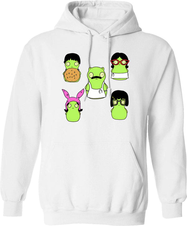 Kuchi Kopi Friends Stickers Hoodie - Retro Graphic Pullover Hoodie for Men & Women - White