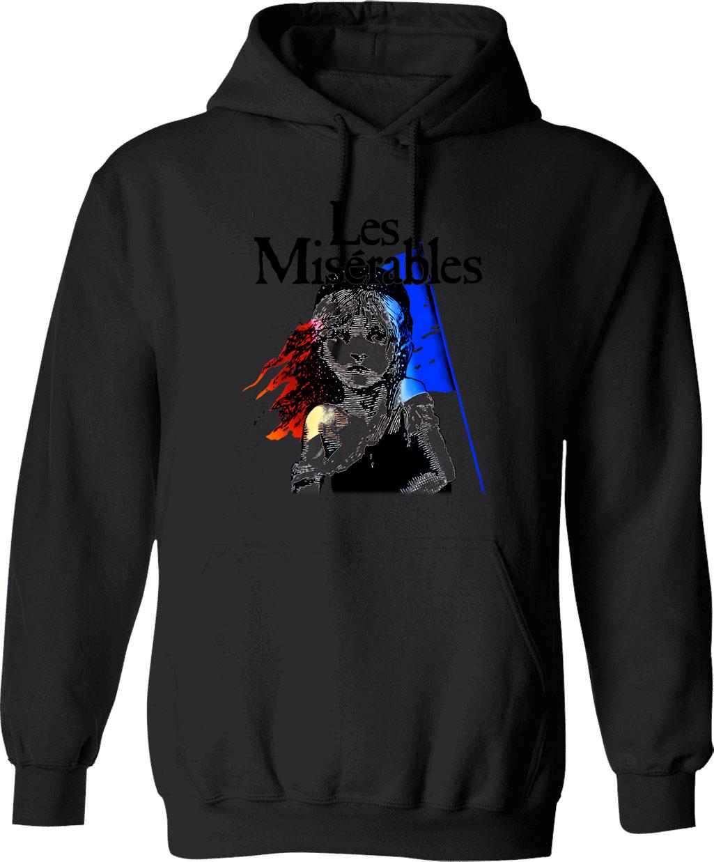 Les Miserables ( Black ) Hoodie - Retro Graphic Pullover Hoodie for Men & Women - Black