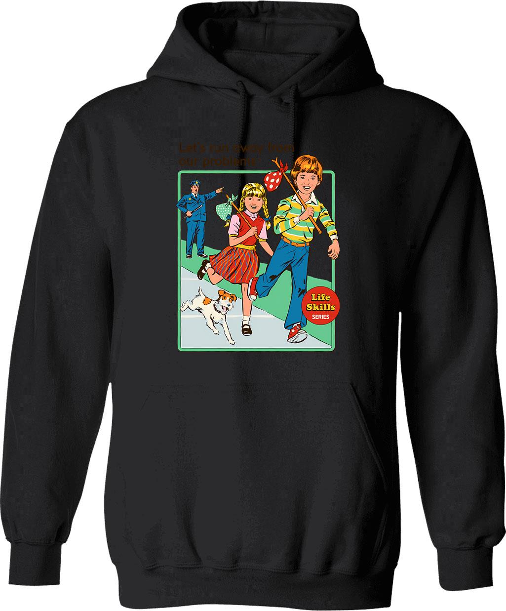 Let's Raise Hell Hoodie - Retro Graphic Pullover Hoodie for Men & Women - Black
