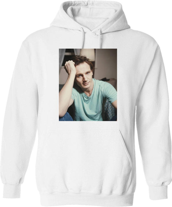 Liam Neeson Young Graphic Pullover Hoodie - White