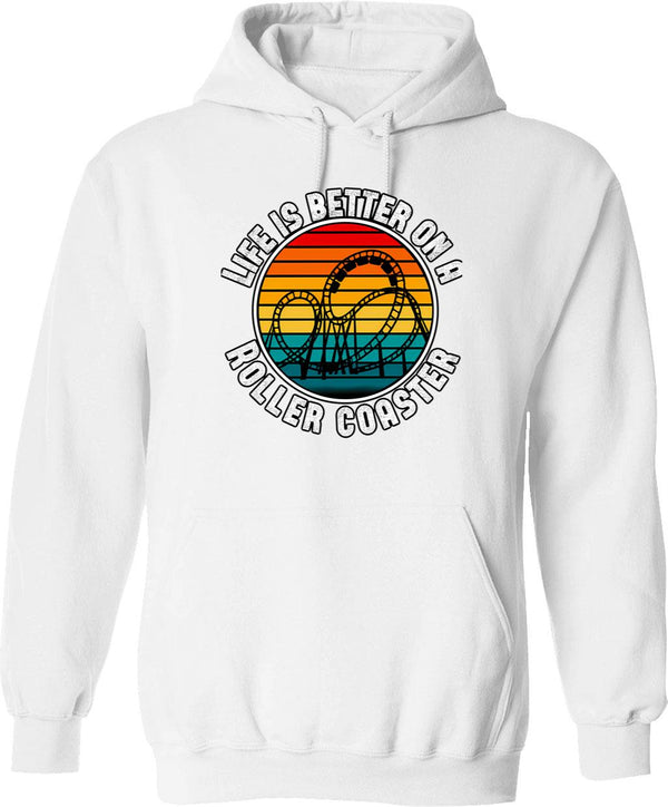 Life Is Better Greyhound Dog Hoodie - Retro Graphic Pullover Hoodie for Men & Women - White