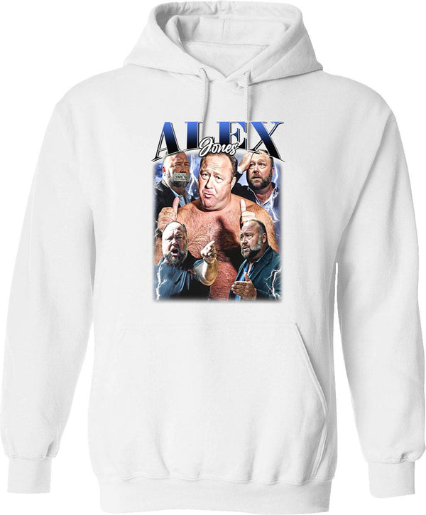 Limited Alex Jones Vintage Hoodie Gift for Woman and Man Graphic Pullover Hoodie - White