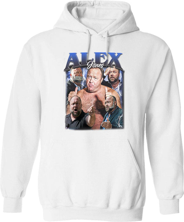 Limited Alex Jones Vintage Hoodie Gift for Woman anda Man Graphic Pullover Hoodie - White