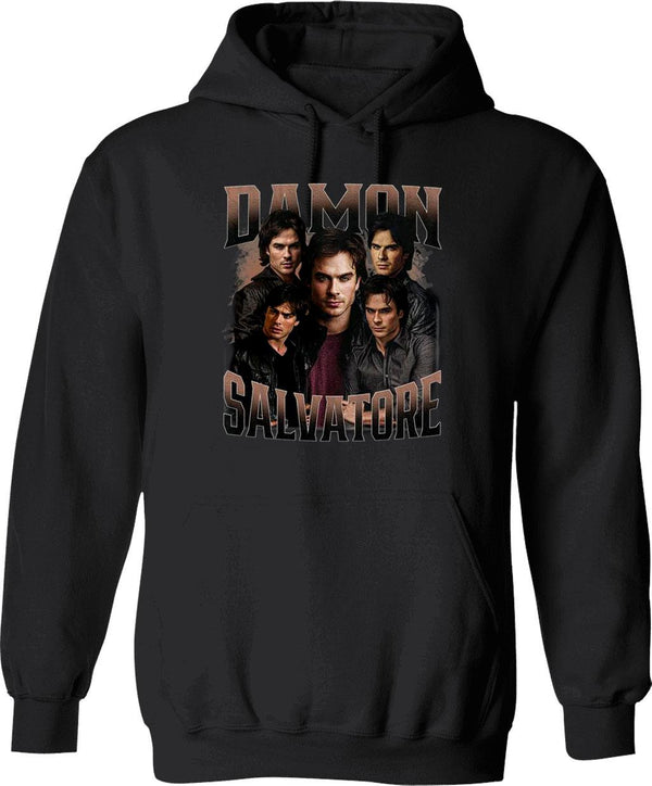 Limited Damon Salvatore Vintage Gift for Woman and Man Graphic Pullover Hoodie - Black