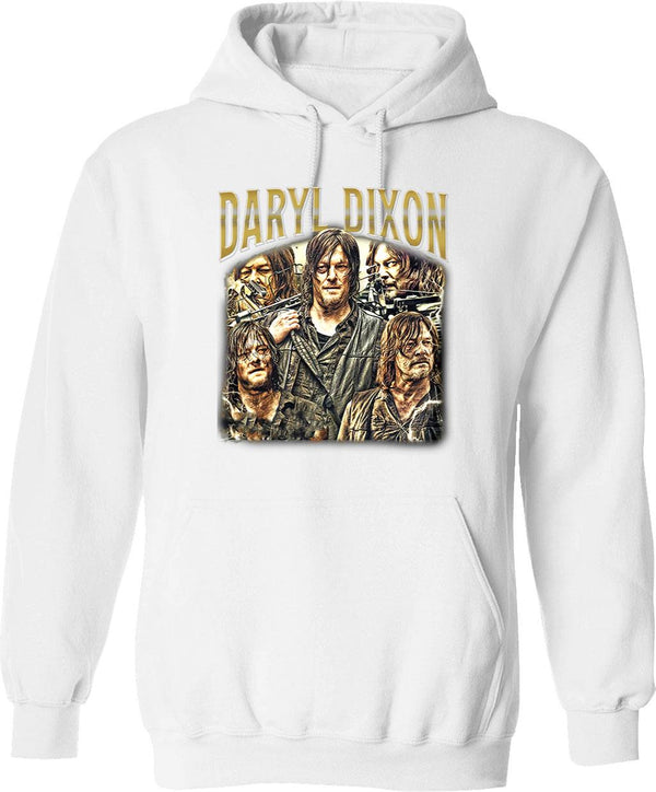 Limited Daryl Dixon Vintage Gift for Woman and Man Graphic Pullover Hoodie - White