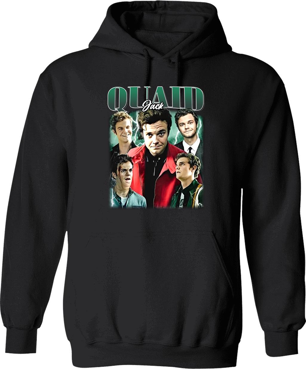 Limited Jack Quaid Vintage Hoodie Gift for Woman and Man Graphic Pullover Hoodie - Black