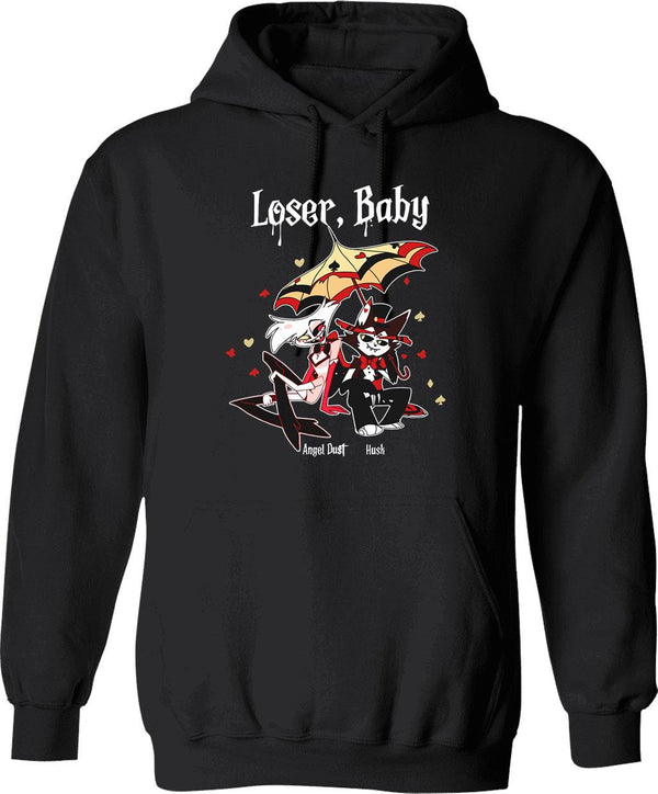 Loser Baby Hoodie ,Angel Dust & Husk Hoodie Graphic Pullover Hoodie - Black