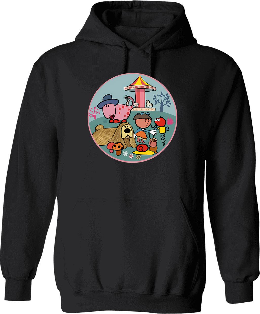 Magical Garden Hoodie - Retro Graphic Pullover Hoodie for Men & Women - Black