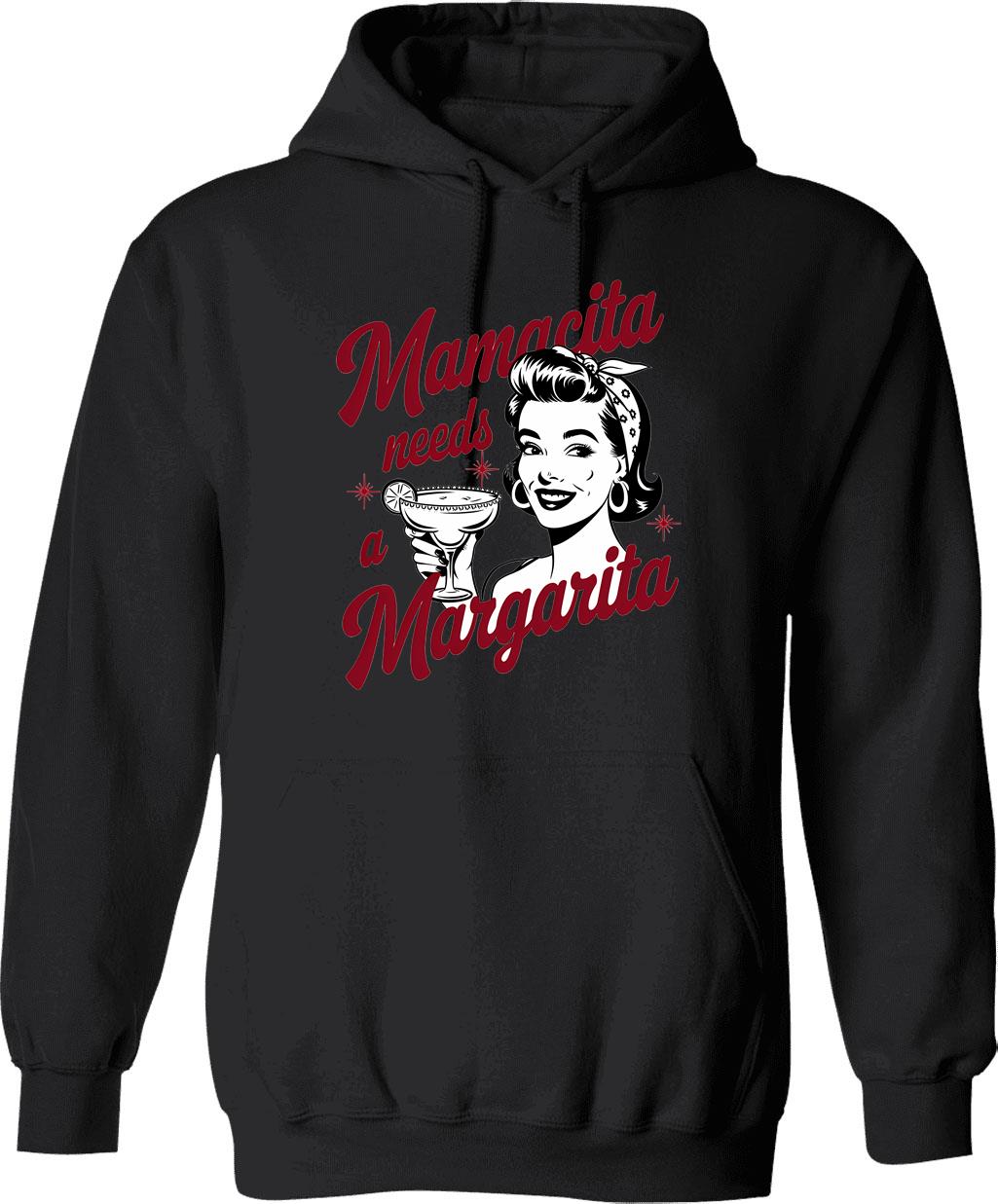 Mamacita Needs A Margarita Retro Design Hoodie - Black