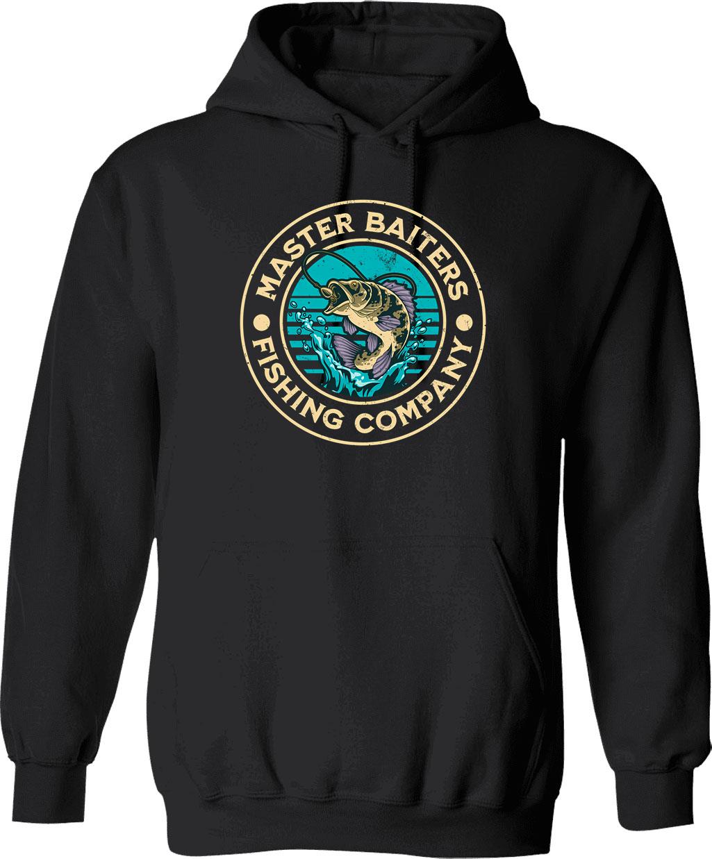 Master Baiter Retro Vintage Sunset Funny Fishing Gift (2) Hoodie - Black