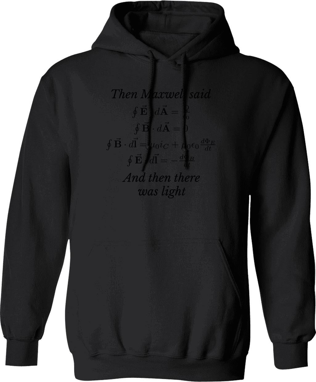 Maxwells Equations Hoodie - Retro Graphic Pullover Hoodie for Men & Women - Black