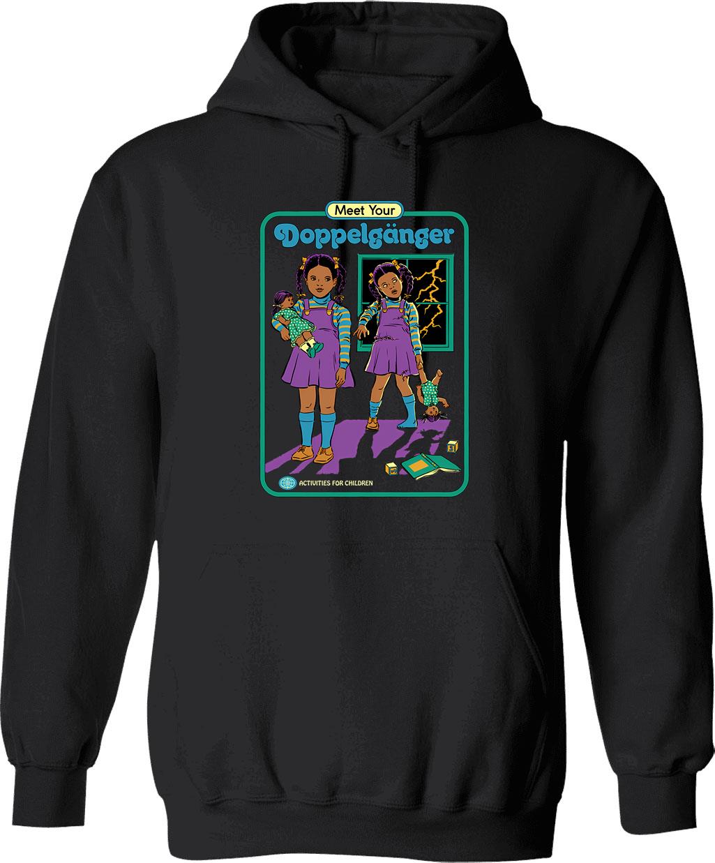 Meet The Team Vintage Art Hoodie - Retro Graphic Cosy Pullover - Black