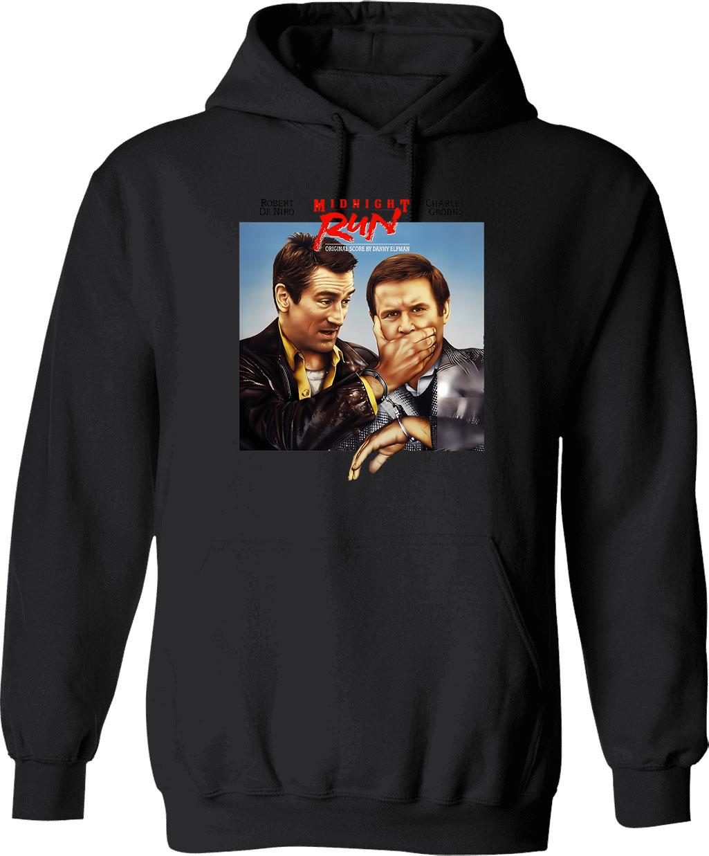 Midnight Movie Hoodie - Retro Graphic Pullover Hoodie for Men & Women - Black