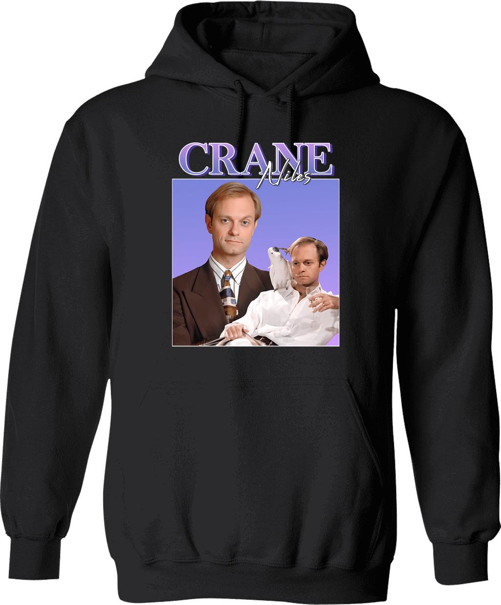 Niles Crane Graphic Pullover Hoodie - Black