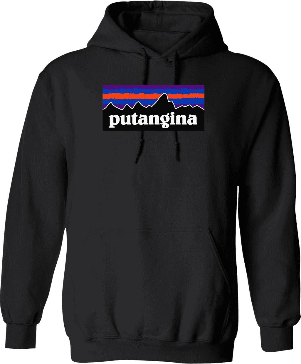 PUTANGINA Logo Graphic Pullover Hoodie - Black