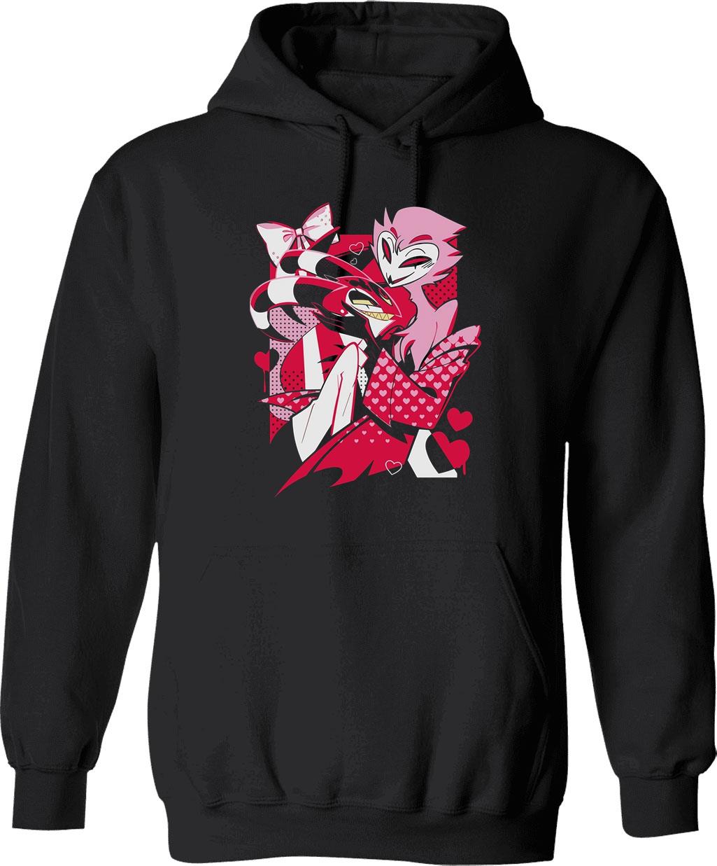 Popomu Blitzo x Stolas Helluva Boss Essential Graphic Pullover Hoodie - Black